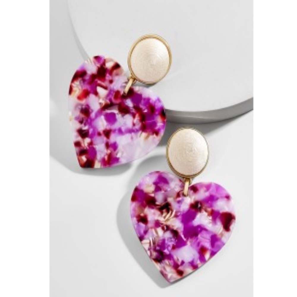 BaubleBar GiGi Resin Drop Earrings in Magenta